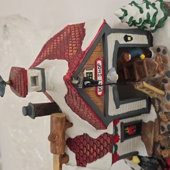 1999 Victorian Village Collectibles  Old Towne Boat Shop Hand Painted Porcelain - Picture 4 of 15